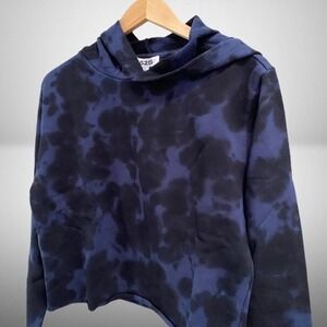 525‎ America Women's Tie Dye Hoodie Cropped Indigo Blue Black NEW Medium